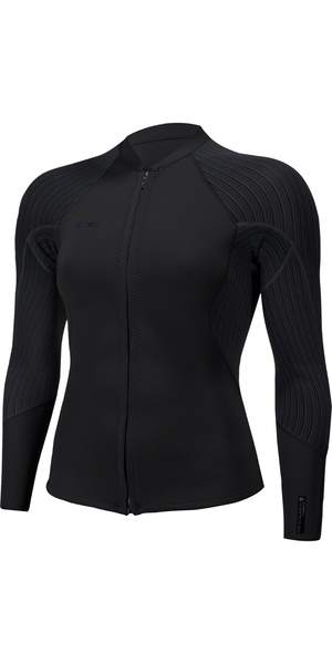 2026 O'Neill Mujer Hyperfreak 2/ 1.5mm Front Zip Chaqueta 5563 - Black